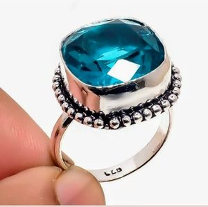 Blue Topaz 925 Sterling Silver Ring